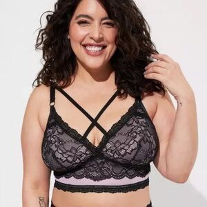 Torrid Lace And Mesh Longline Bra size 1X